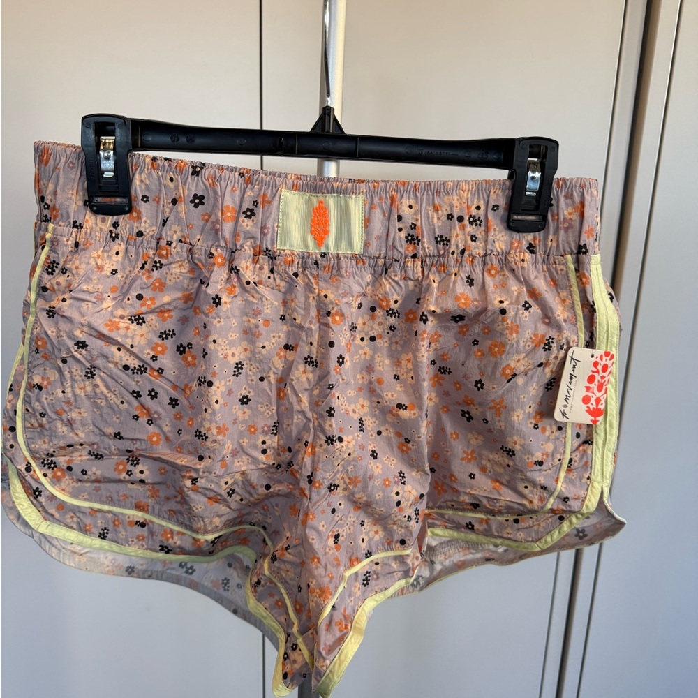 FP Movement by Free People Floral Print Shorts with Cream Trim